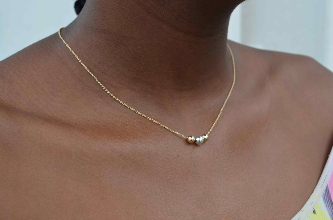 Gold ball necklace |Minimalistic collection - Summer Gems