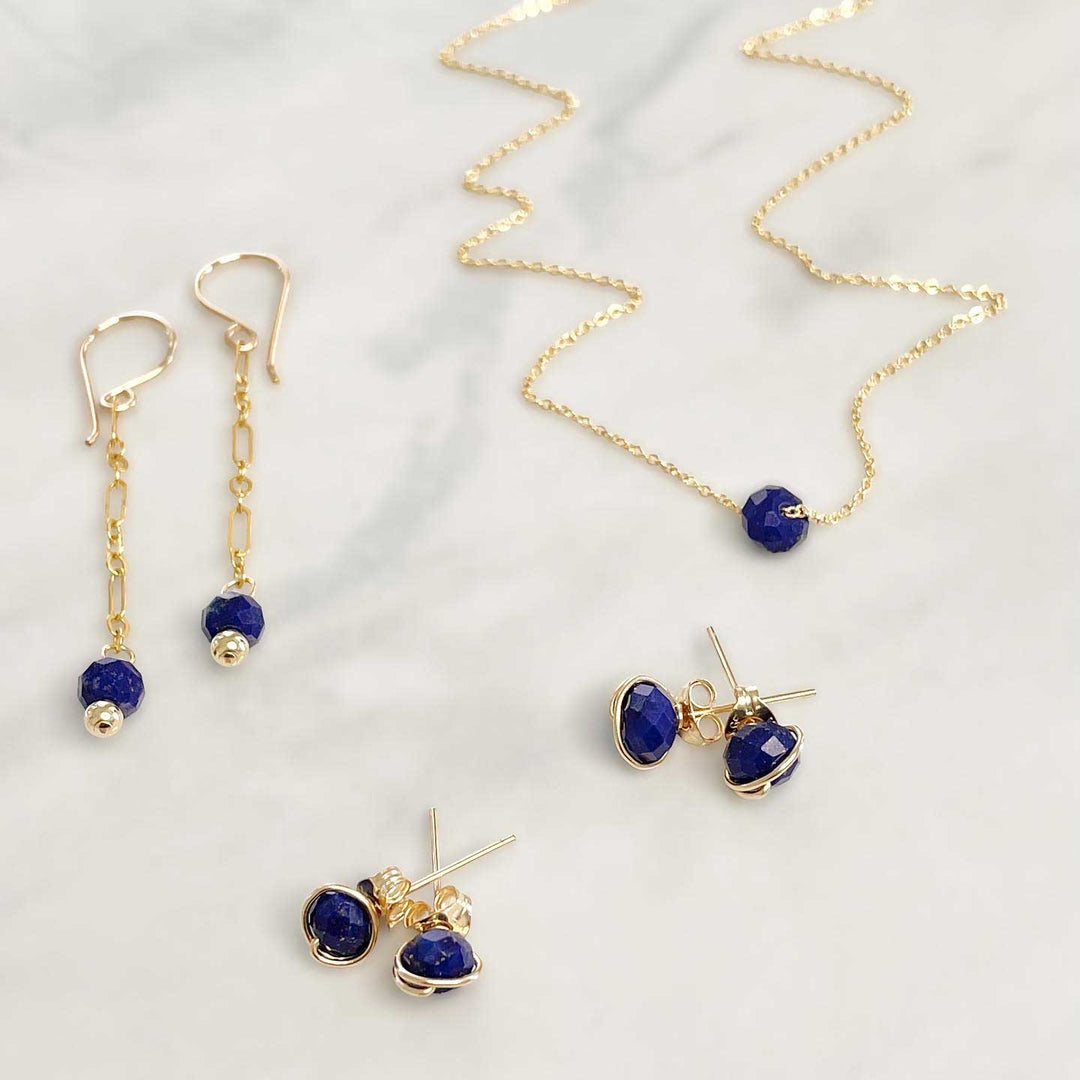 Lapis Lazuli stud earrings | September birthstone alternative
