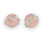 Load image into Gallery viewer, silver rose quartz stud

