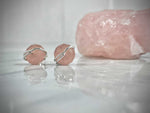 Load image into Gallery viewer, rose quartz studs 
