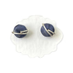 Load image into Gallery viewer, silver sodalite earrings 
