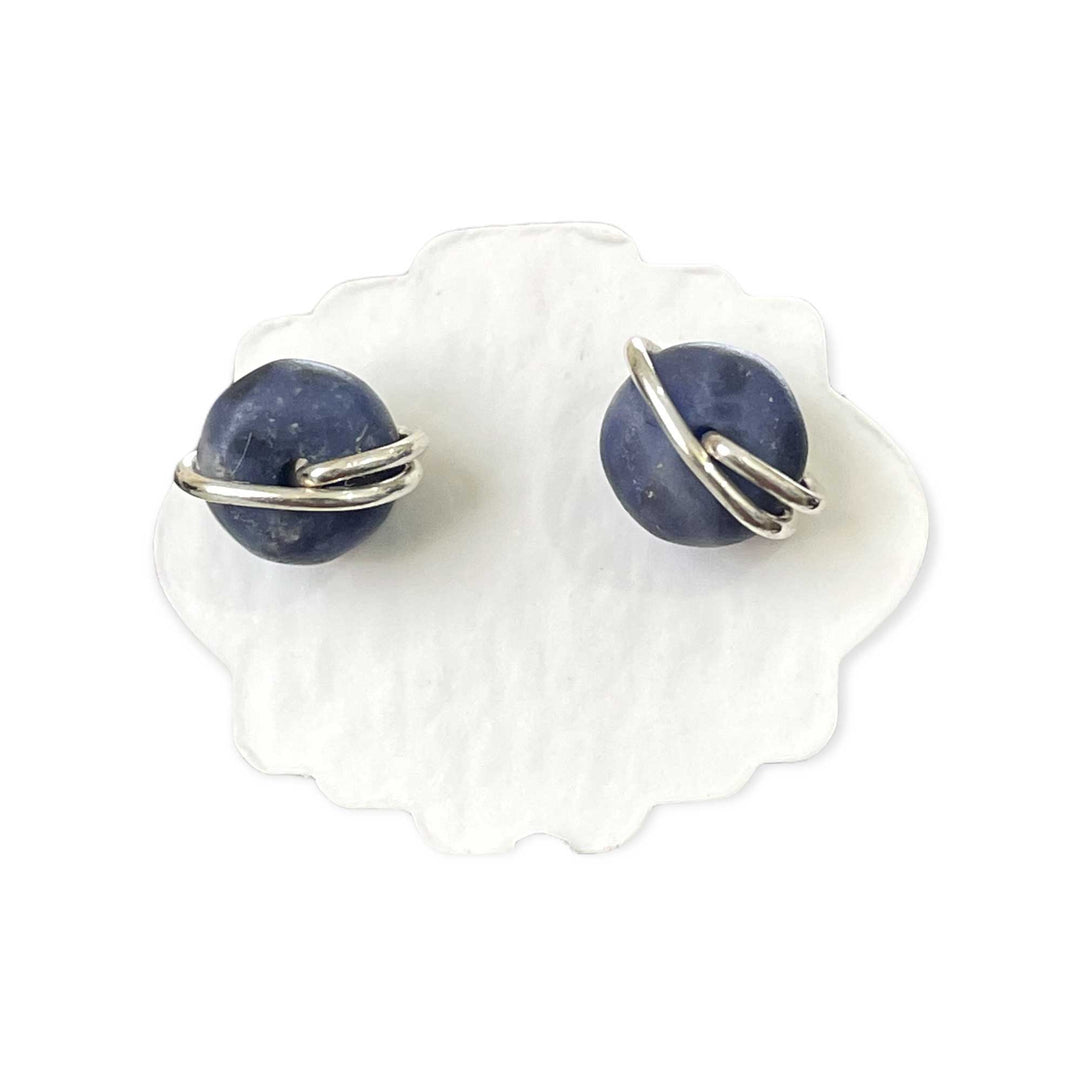 silver sodalite earrings 