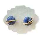 Load image into Gallery viewer, sodalite earrings gold
